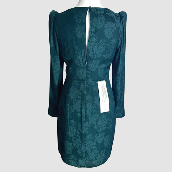 BCBGMaxAzria Vera Surplice Mini Dress, Deep Teal, NWT-Size 2 - Picture 7 of 12